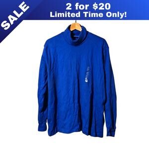 [Sale: 2 for $20!] NWT Karen Scott Royal Blue Cotton Turtleneck Size 2X 0112
